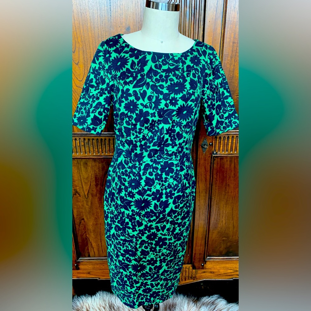 Boden green and navy dress